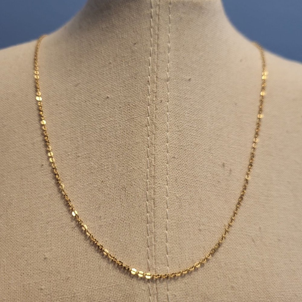 18" 14K Gold Cable Chain Necklace